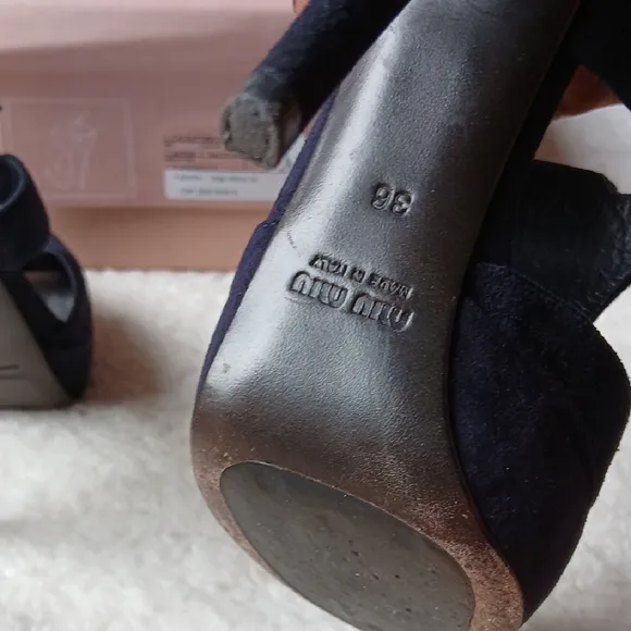 Miu Miu Blue Heels with Minimalist Design