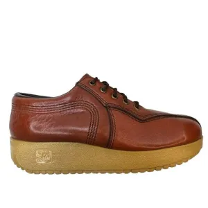 MORGAN QUINN Vintage 1970’s Era Brown Leather Platform Loafers Size 7.5