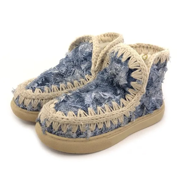 mou Summer Eskimo Denim Sneaker Boots Toddlers 11
