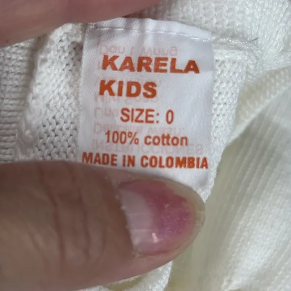 (N2) KARELA KIDS vit100% cotton white knit bodysuits and shoes for girls,size 0