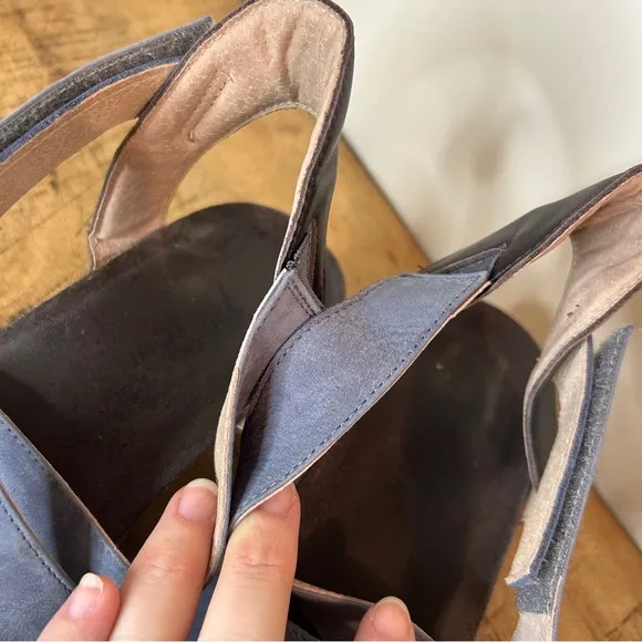 NAOT blue &amp; tan straps sandals women’s sz 41 = US women’s sz 10.5