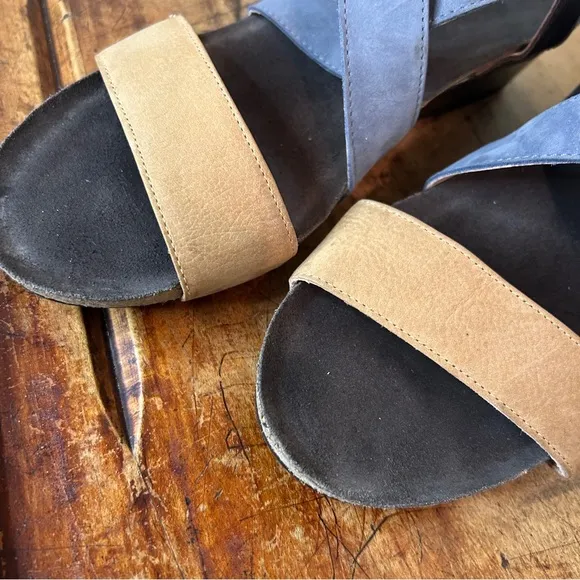 NAOT blue &amp; tan straps sandals women’s sz 41 = US women’s sz 10.5