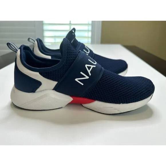 Nautica navy blue slip on tennis shoes, men’s 10