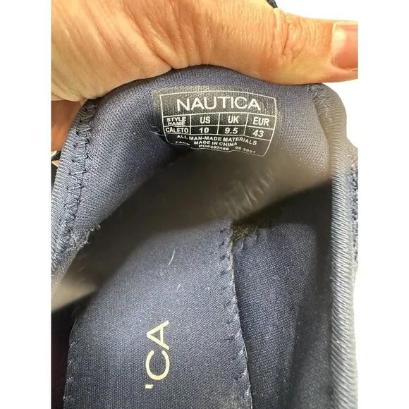 Nautica navy blue slip on tennis shoes, men’s 10
