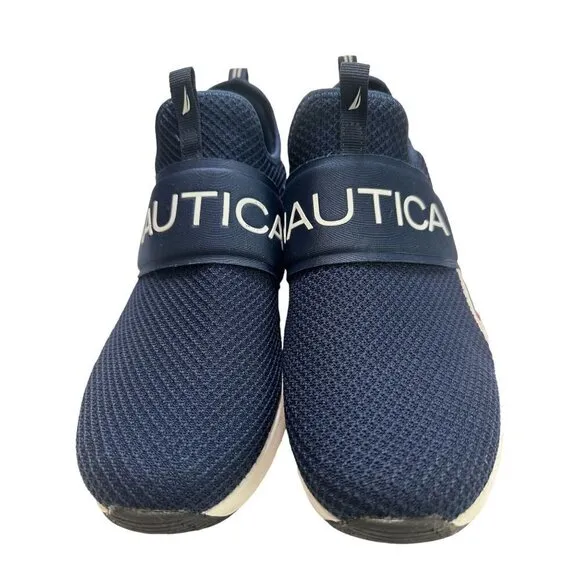 Nautica navy blue slip on tennis shoes, men’s 10