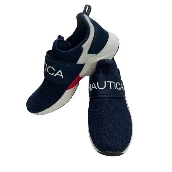 Nautica navy blue slip on tennis shoes, men’s 10