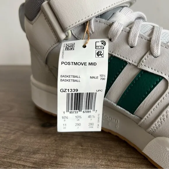 NEW Adidas Postmove Mid Leather High Top Men’s Size 11 Grey Green Colorway #940