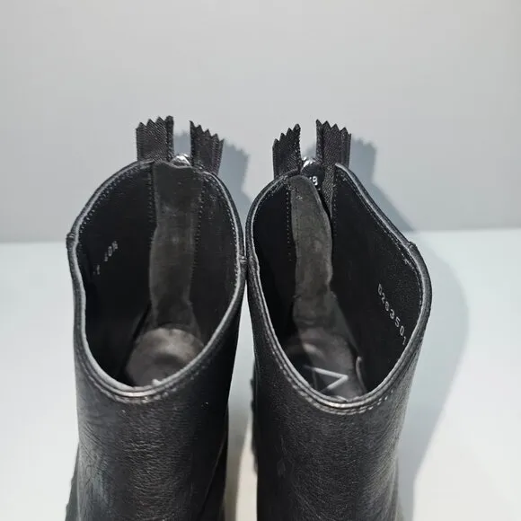 NEW AGL Tiggy Ankle Bootie Combat Platform Chunky Black Leather EU Size 40.5