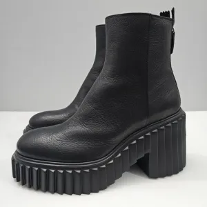 NEW AGL Tiggy Ankle Bootie Combat Platform Chunky Black Leather EU Size 40.5