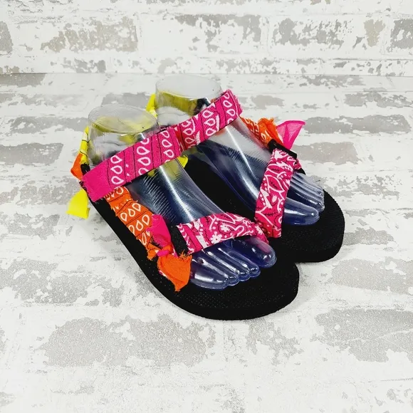 NEW Arizona Love Trekky Paisley Print Bandana Colourful Sandals E564