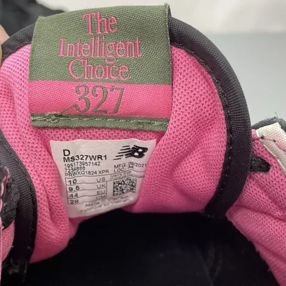 New Balance 327 Sneakers Shoes Cordura Colorblock Retro Green Pink Mens 10