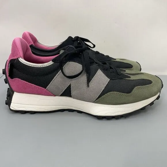 New Balance 327 Sneakers Shoes Cordura Colorblock Retro Green Pink Mens 10