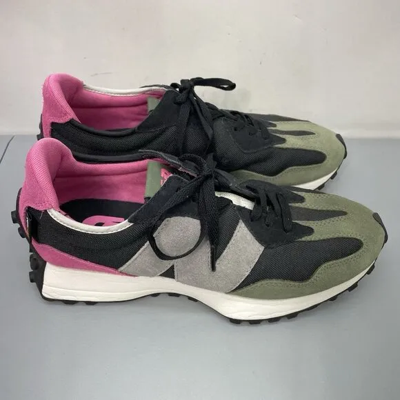 New Balance 327 Sneakers Shoes Cordura Colorblock Retro Green Pink Mens 10