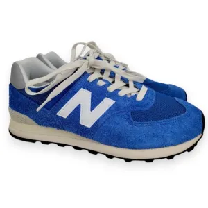 New Balance 574 Classics Sneaker 9.5 Blue Suede Mesh Athletic Retro Running Shoe
