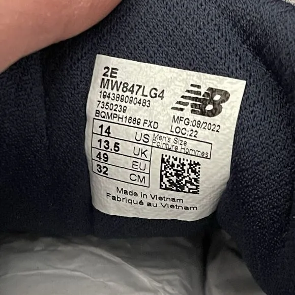 NEW BALANCE Men’s Wide Fit Walking Sneakers Size 14 Gray Gym Running MW847LG4