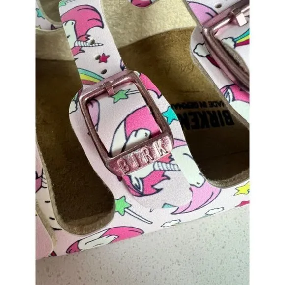 NEW BIRKENSTOCK Florida Kids Birko-Flor FLOWER SLIDE SANDALS SIZE 33