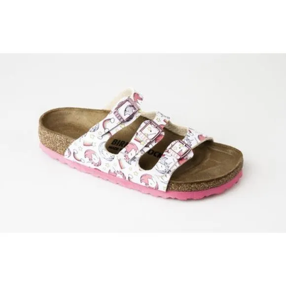 NEW BIRKENSTOCK Florida Kids Birko-Flor FLOWER SLIDE SANDALS SIZE 33