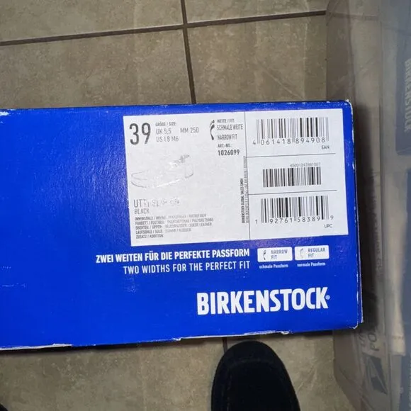 New Birkenstock Mens Utti Slip On Suede Moccasin Black 39