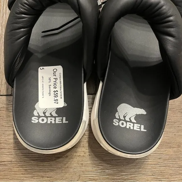 New black sorel sandals