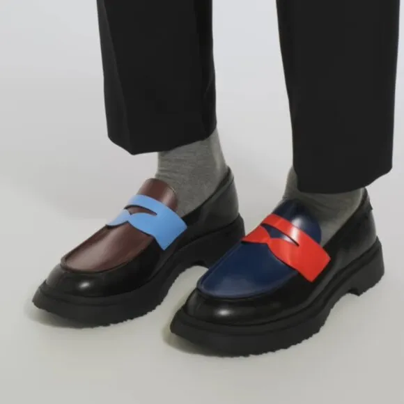 New! Camper Twins Multicolor leather loafers for men