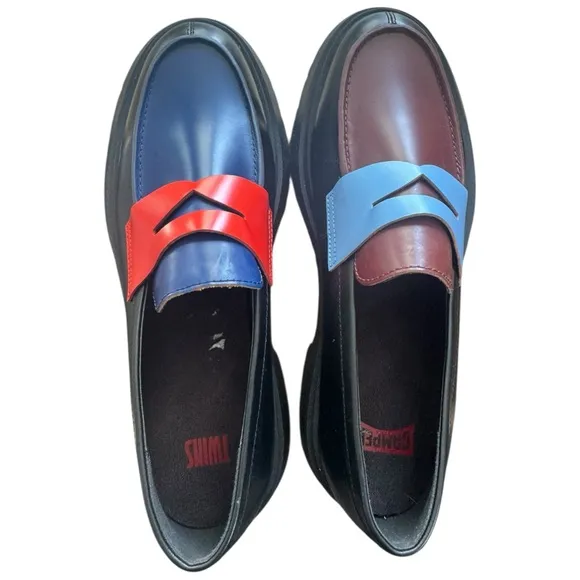 New! Camper Twins Multicolor leather loafers for men
