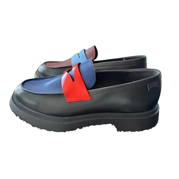 New! Camper Twins Multicolor leather loafers for men