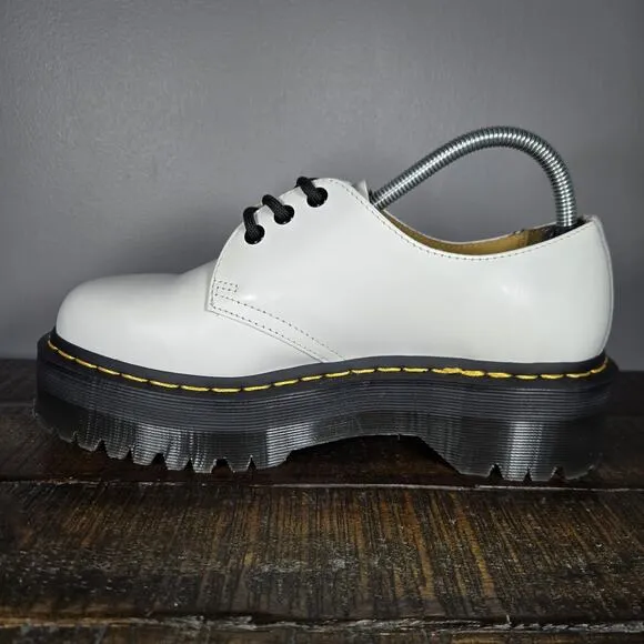 NEW Dr Martens 1461 Quad Womens Size 6 Derby Oxford Shoes Leather Black White