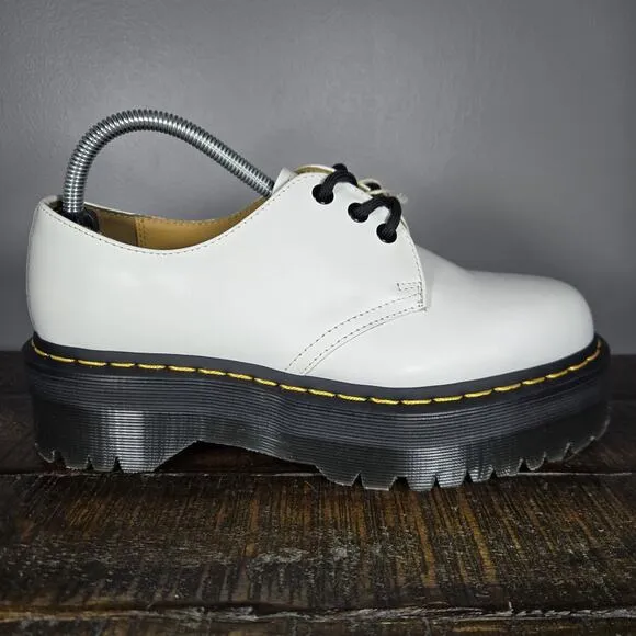 NEW Dr Martens 1461 Quad Womens Size 6 Derby Oxford Shoes Leather Black White