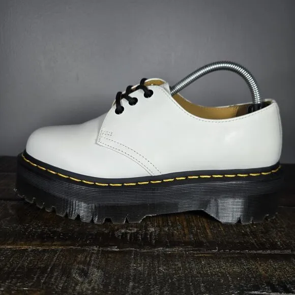 NEW Dr Martens 1461 Quad Womens Size 6 Derby Oxford Shoes Leather Black White