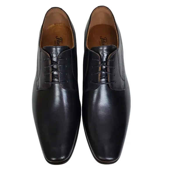New Florsheim Size 11D Postino plain toe leather oxford shoes black lace career
