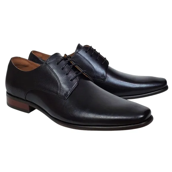 New Florsheim Size 11D Postino plain toe leather oxford shoes black lace career