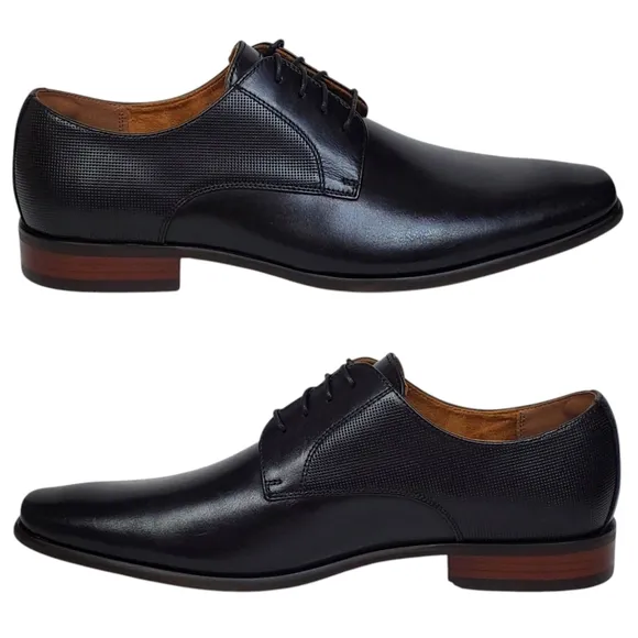 New Florsheim Size 11D Postino plain toe leather oxford shoes black lace career