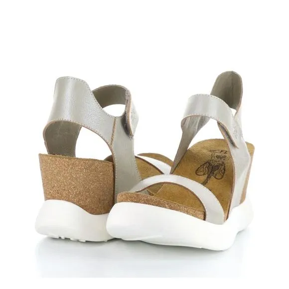 NEW FLY LONDON women's gogo sandals in silver