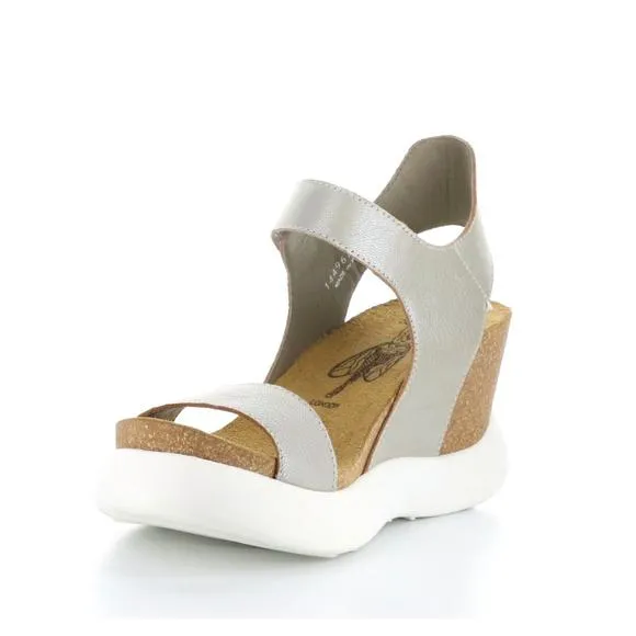 NEW FLY LONDON women's gogo sandals in silver