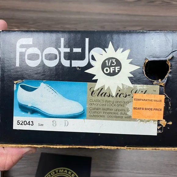 NEW FootJoy Classics White Wingtip Golf Shoes 8 D