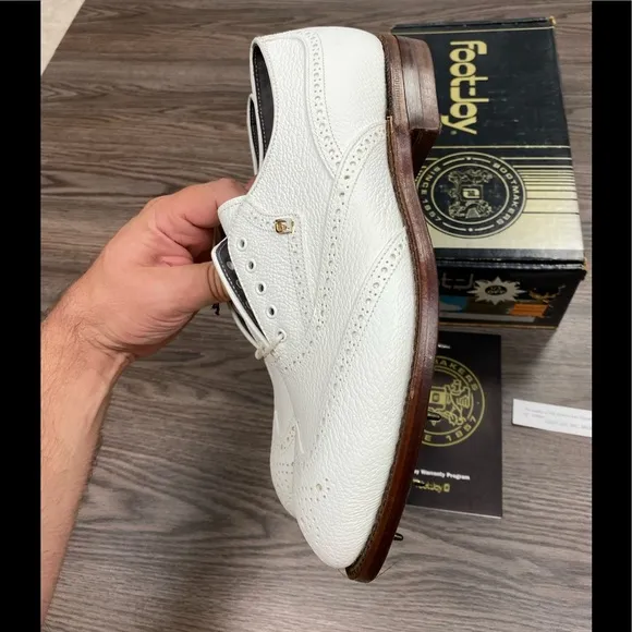 NEW FootJoy Classics White Wingtip Golf Shoes 8 D