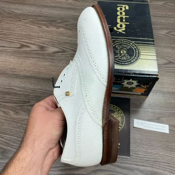 NEW FootJoy Classics White Wingtip Golf Shoes 8 D