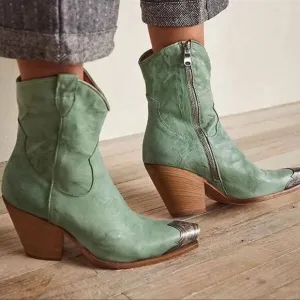 NEW FREE PEOPLE BRAYDEN WESTERN BOOT - SUCCULENT