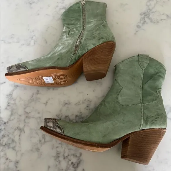 NEW FREE PEOPLE BRAYDEN WESTERN BOOT - SUCCULENT