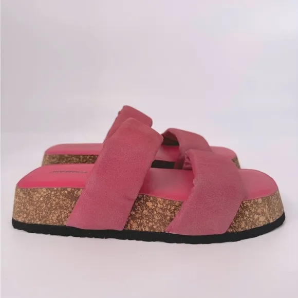 New Free People Fairmont Leather Sandals Watermelon