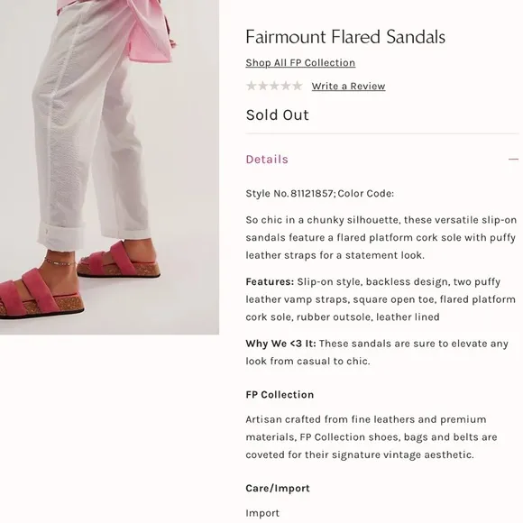 New Free People Fairmont Leather Sandals Watermelon