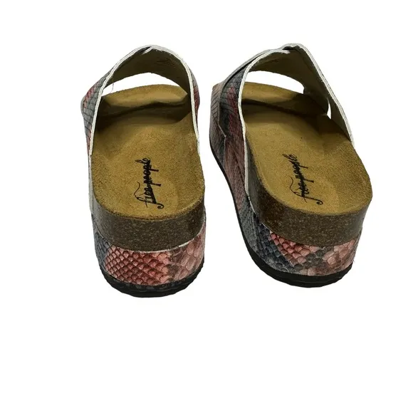 NEW Free People Snakeskin Sidelines Flatform Sandal in Candy 38