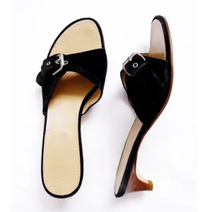 NEW J. CREW Suede Leather Slip On 2&quot; Kitten Heels 6.5 (6 1/2)