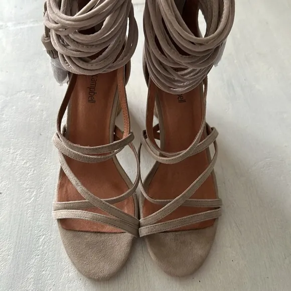 NEW Jeffrey Campbell Despina Leather Suede Sandals 3” Round Block Heel 7.5 Shoe