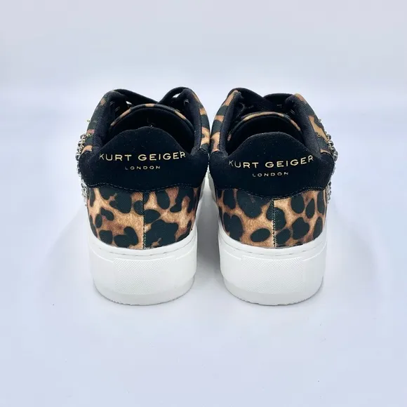 NEW Kurt Geiger London Laney Eye Leopard Print Sneaker Women’s size 6.5US 36.5E