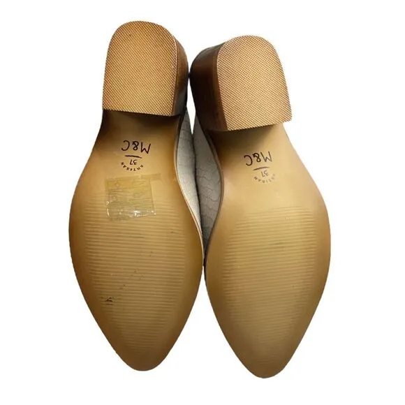 New! Musse And Cloud Women's Helen Textured Block Heel Mule Shoes Ice Size 6 NWT