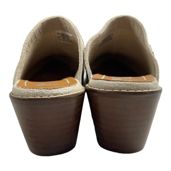 New! Musse And Cloud Women's Helen Textured Block Heel Mule Shoes Ice Size 6 NWT