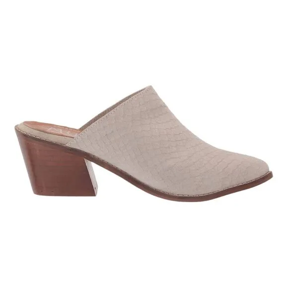 New! Musse And Cloud Women's Helen Textured Block Heel Mule Shoes Ice Size 6 NWT