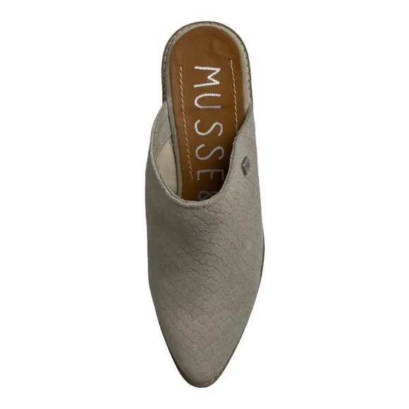New! Musse And Cloud Women's Helen Textured Block Heel Mule Shoes Ice Size 6 NWT