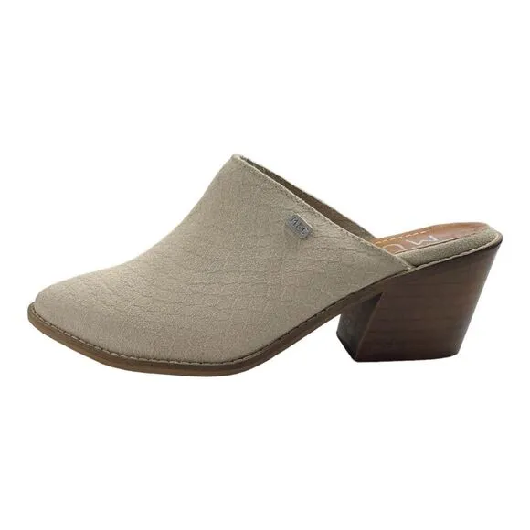 New! Musse And Cloud Women's Helen Textured Block Heel Mule Shoes Ice Size 6 NWT